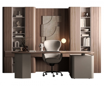 Modern Office Desk And Chair-ID:699425946