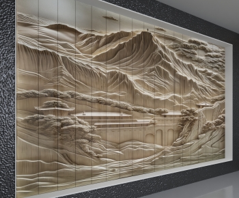 New Chinese Style TV Wall-ID:771835098