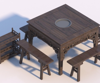 Chinese Style Dining Table And Chairs-ID:742352019