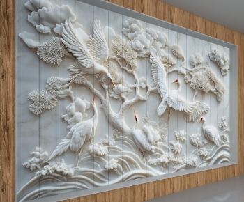 New Chinese Style TV Wall-ID:547974117