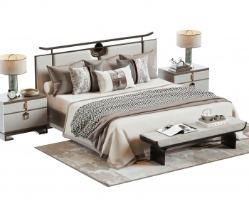 New Chinese Style Double Bed-ID:144618998