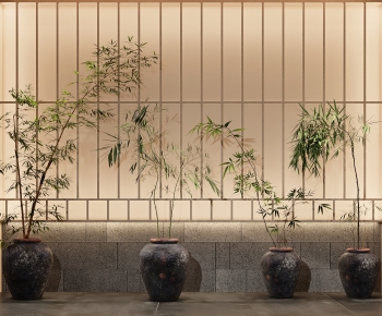 Wabi-sabi Style Ground Green Plant Potted Plants-ID:823760026