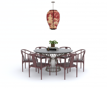 New Chinese Style Dining Table And Chairs-ID:373369933