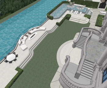 European Style Courtyard/landscape-ID:557465087