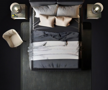 Modern Double Bed-ID:705387124