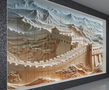 New Chinese Style TV Wall-ID:585129358