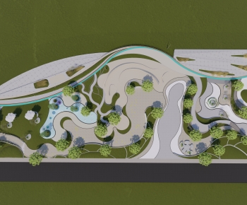 Modern Park Landscape-ID:732645039