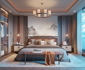 New Chinese Style Bedroom-ID:416065936