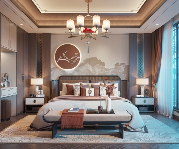 New Chinese Style Bedroom-ID:192054992