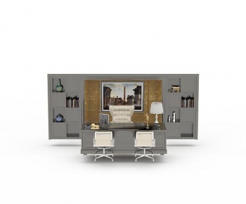 Modern Office Desk And Chair-ID:256719111