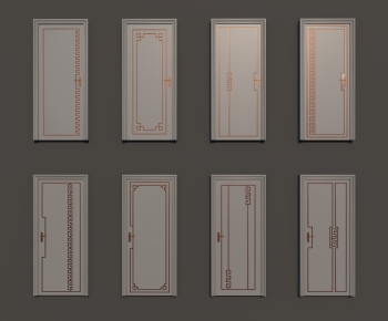 New Chinese Style Single Door-ID:302218919