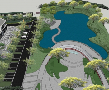 Modern Park Landscape-ID:885833028