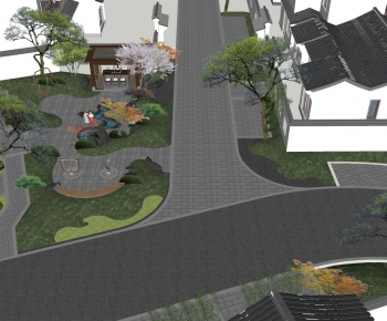 New Chinese Style Park Landscape-ID:302062037