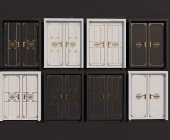 New Chinese Style Double Door-ID:150387058