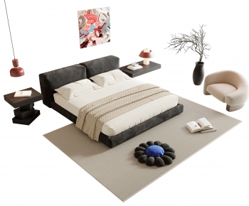 Modern Double Bed-ID:101560128