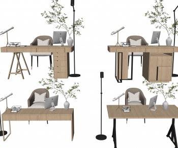 Modern Computer Desk And Chair-ID:502623089