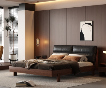 Modern Double Bed-ID:369514941