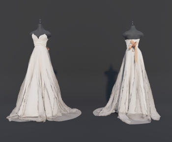 现代婚纱服装模特组合-ID:671180962
