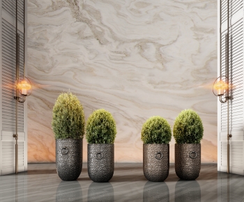 Modern Ground Green Plant Potted Plants-ID:198555951