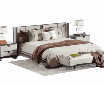 New Chinese Style Double Bed-ID:609117983