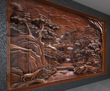 New Chinese Style TV Wall-ID:203518981