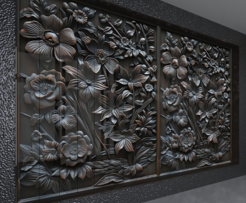 New Chinese Style TV Wall-ID:436378962