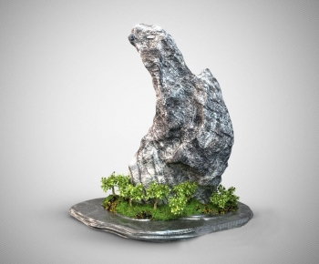 现代假山树木小品-ID:787313948