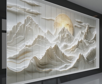 New Chinese Style TV Wall-ID:101332902