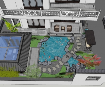 New Chinese Style Courtyard/landscape-ID:385952956