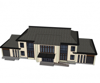 New Chinese Style Architecture Of Artistic Style-ID:347039949