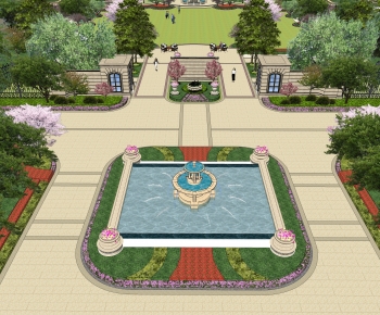 European Style Garden Landscape-ID:155150893