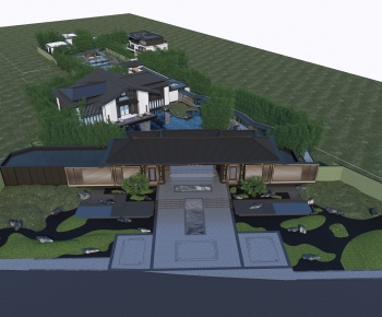 Chinese Style Architectural Bird's-eye View Planning-ID:881525042