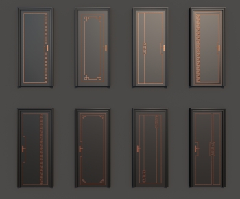 New Chinese Style Single Door-ID:659636972