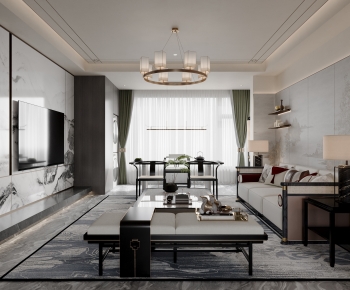 New Chinese Style A Living Room-ID:783119921