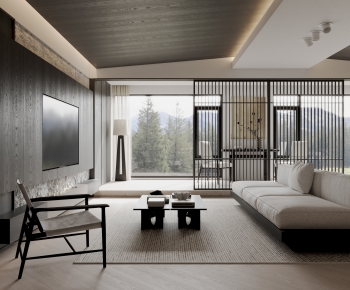 New Chinese Style A Living Room-ID:539293059