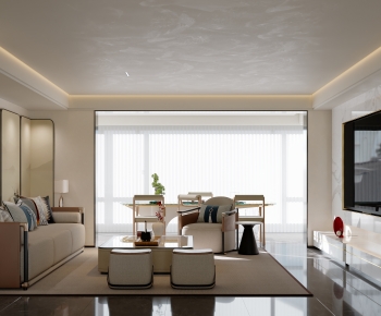 New Chinese Style A Living Room-ID:401005032