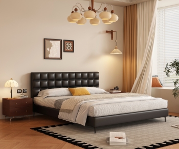 Modern Double Bed-ID:808837898