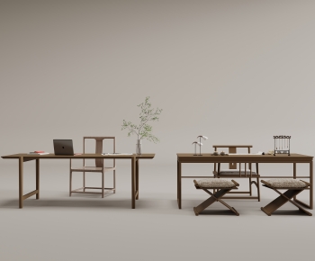 New Chinese Style Computer Desk And Chair-ID:334423078