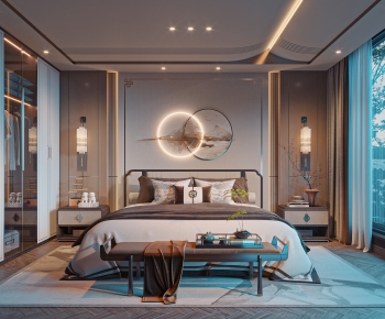 New Chinese Style Bedroom-ID:410173891