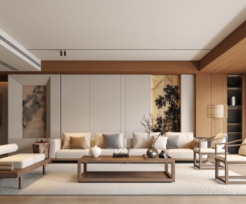 New Chinese Style A Living Room-ID:583000263