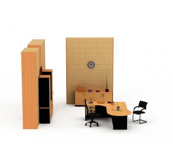 Modern Office Desk And Chair-ID:156440027