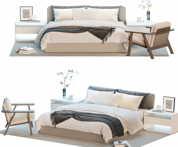 Modern Double Bed-ID:666085001