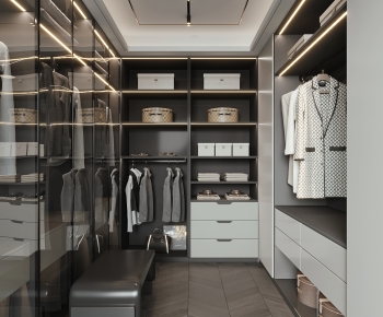 Modern Clothes Storage Area-ID:783274899