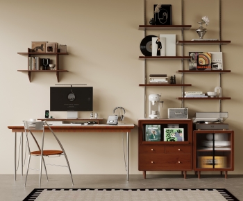 Modern Computer Desk And Chair-ID:120563987