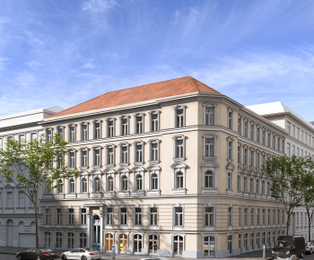 European Style Appearance Of Commercial Building-ID:427046069