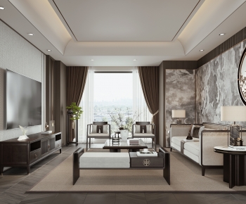 New Chinese Style A Living Room-ID:165319927