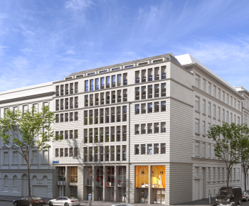 European Style Appearance Of Commercial Building-ID:442101962