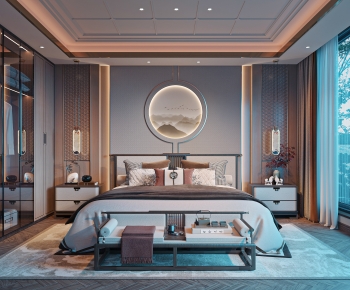 New Chinese Style Bedroom-ID:660213957