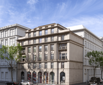 European Style Appearance Of Commercial Building-ID:395996097