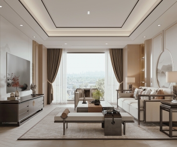 New Chinese Style A Living Room-ID:822169846